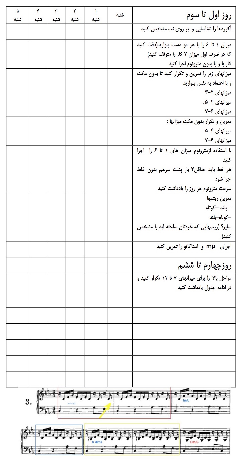 برنامه تمرین پیانو